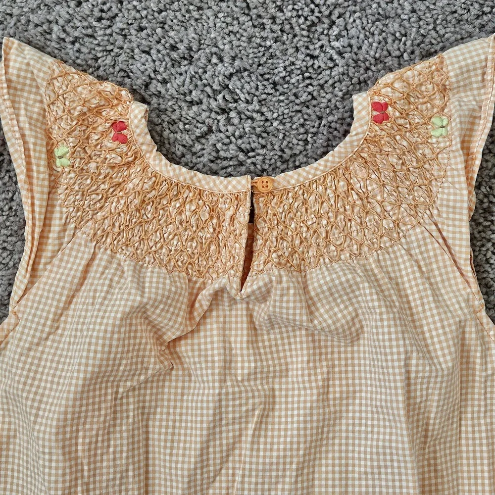 Gymboree Gingham Smocked Social Butterfly‎ Dress Girls Size 12 Vintage Y2K Retro